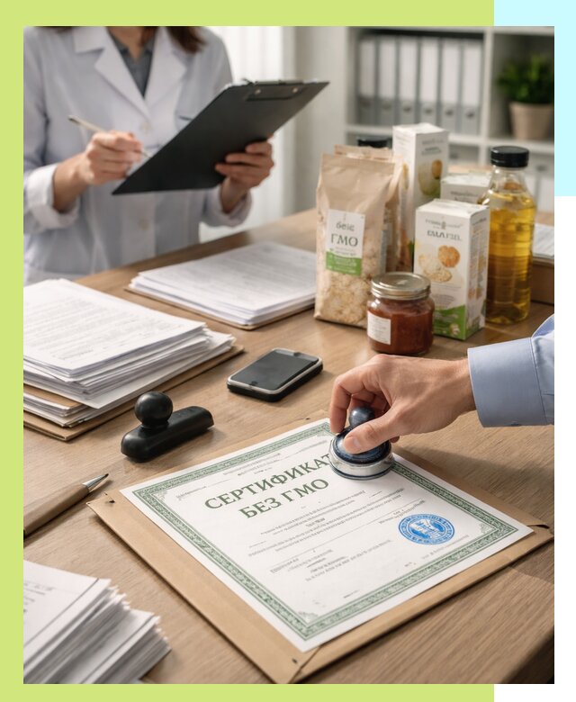 Получение сертификата Без ГМО для продукции в Чернушке